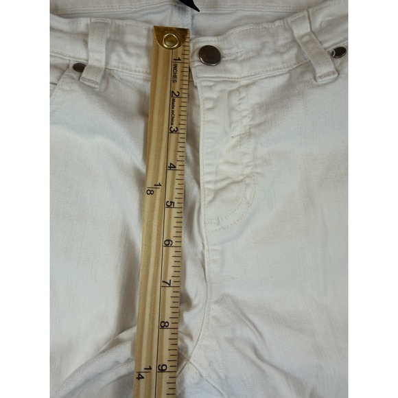 Eileen Fisher Jeans 6 White Organic Cotton Stretch Straight Tapered 31x29 - Picture 4 of 12
